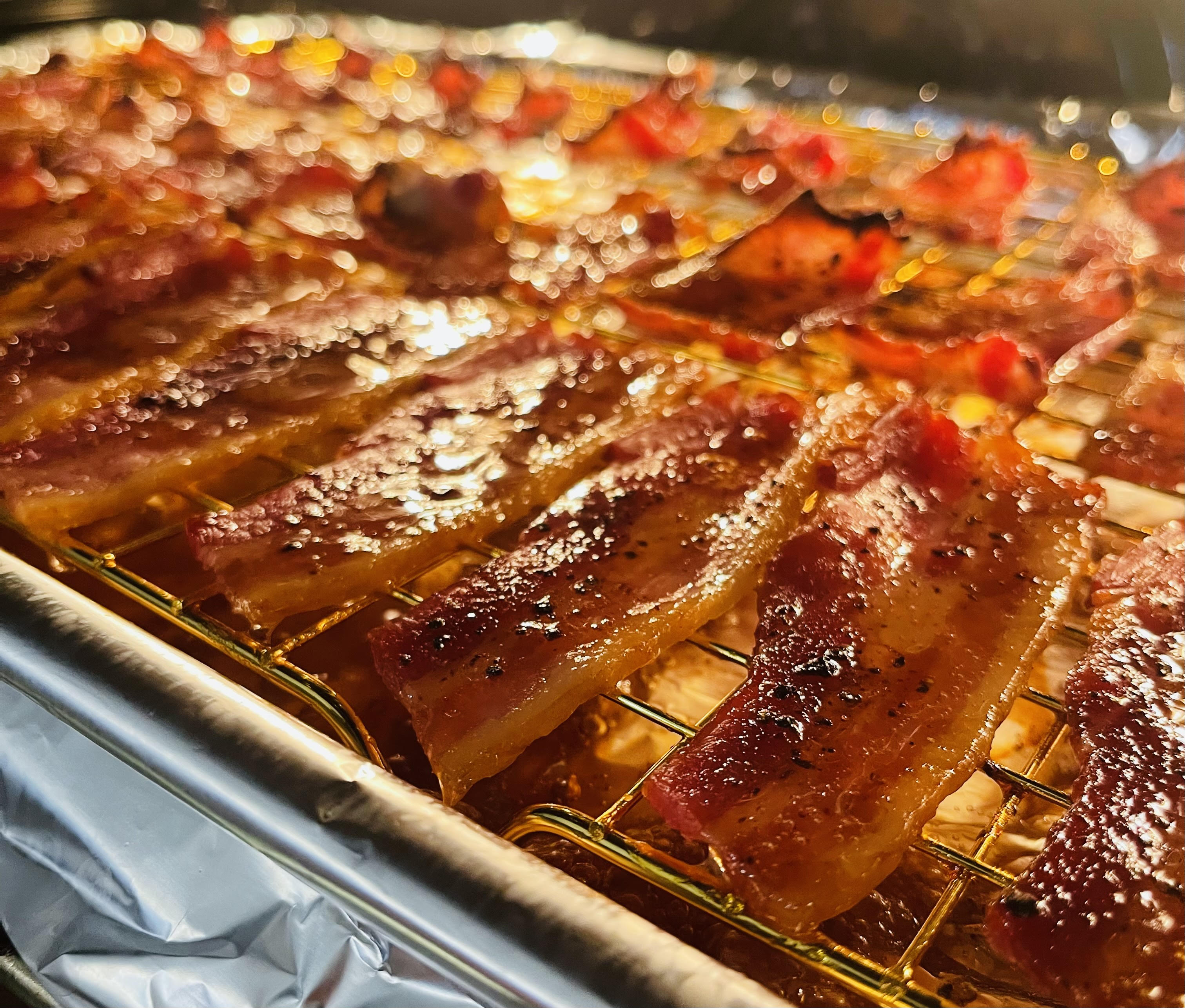 Cooking Bacon at at moosescandiedbacon.com